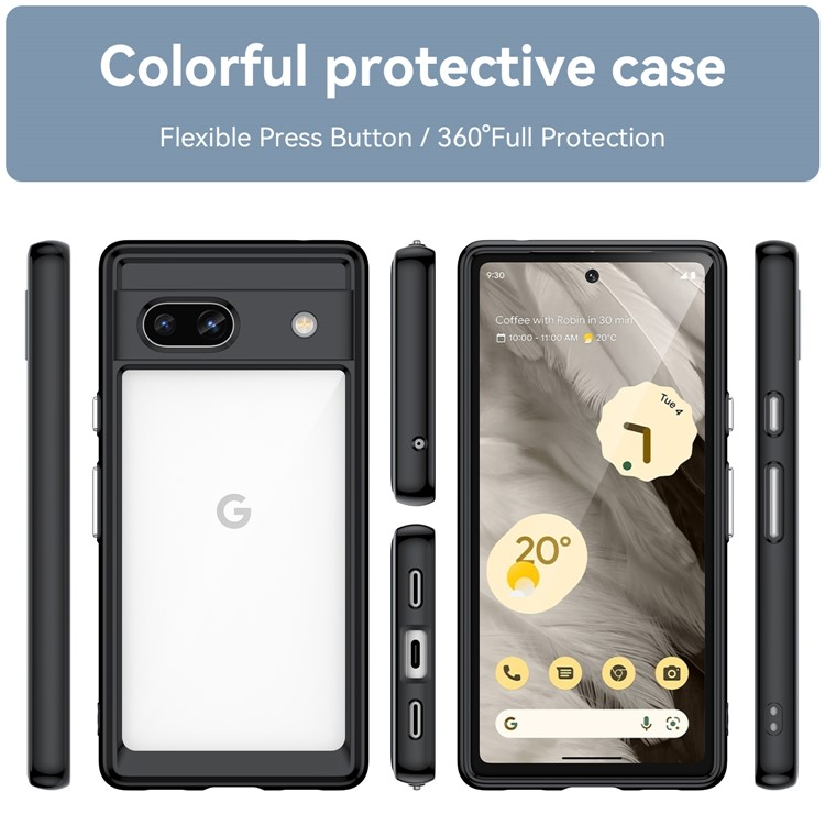 OEM Mobilskal till Google Pixel 7a Acrylic Shockproof TPU - Svart