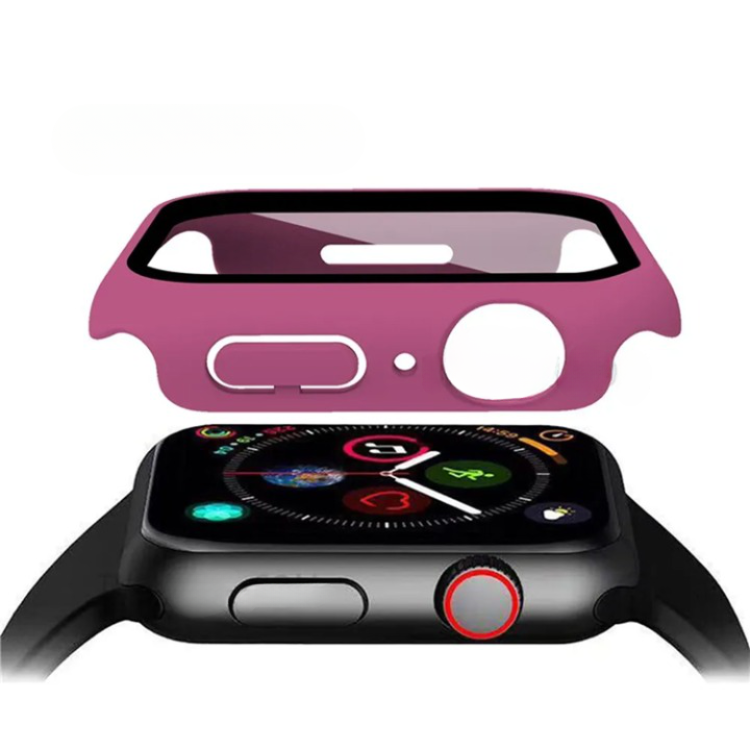 OEM 2-i-1 Skal med Hädat glas Apple Watch 7/8 (45mm) - Rosa