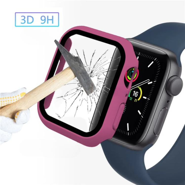 OEM 2-i-1 Skal med Hädat glas Apple Watch 7/8 (45mm) - Rosa