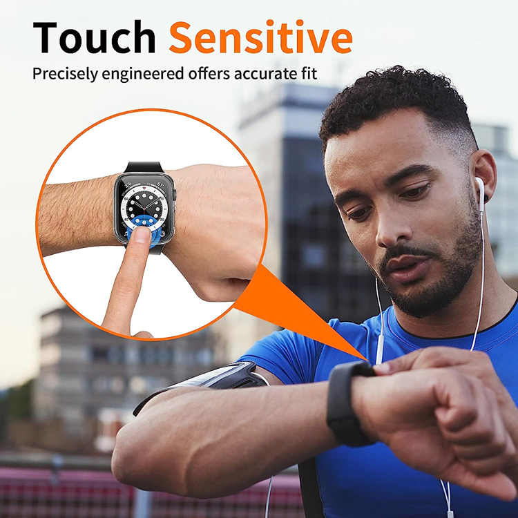 OEM 2-i-1 Skal med Hädat glas Apple Watch 7/8 (38mm) - Clear