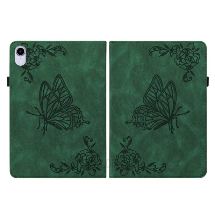 OEM iPad mini 6 (2021) Fodral Imprinted Butterfly Flower - Grön