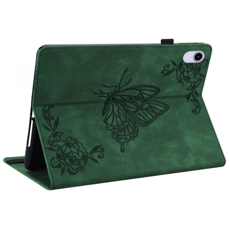 OEM iPad mini 6 (2021) Fodral Imprinted Butterfly Flower - Grön
