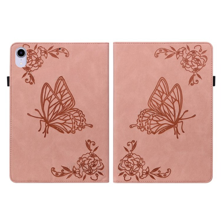 OEM iPad mini 6 (2021) Fodral Imprinted Butterfly Flower - Rosa