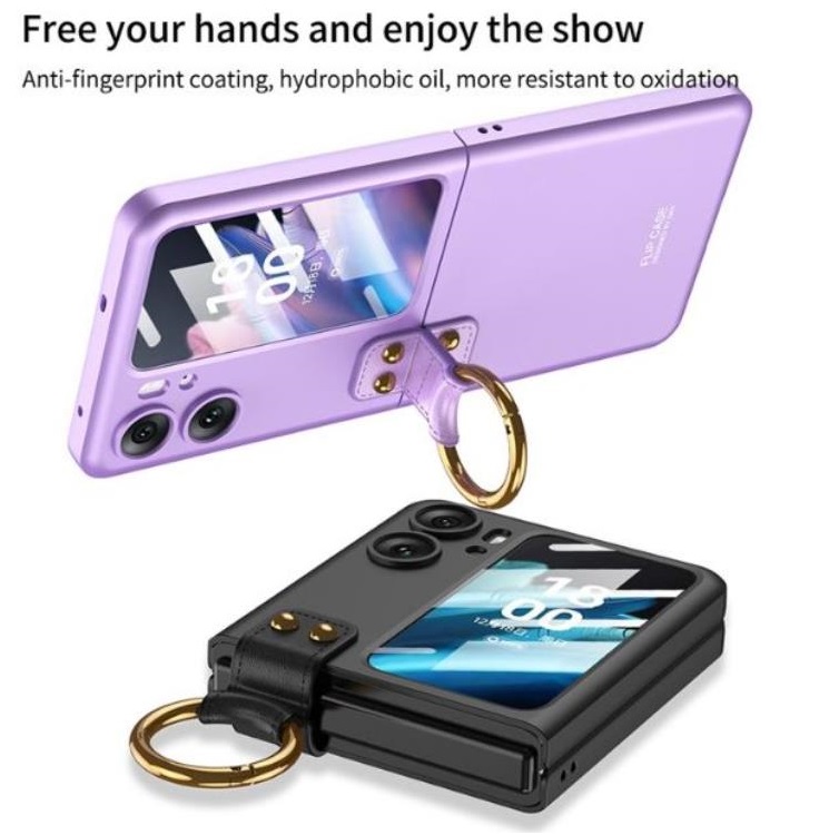 OEM Mobilskal till Oppo Find N2 Flip Ringhållare Kickstand - Guld