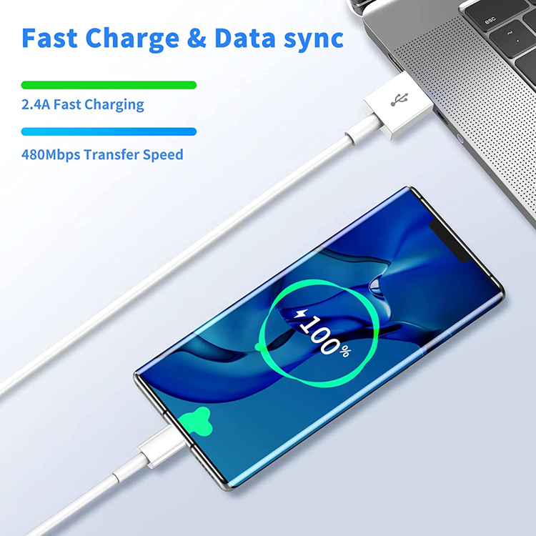 UTGATT USB-C till USB-A kabel Snabbladdning 2m - Vit