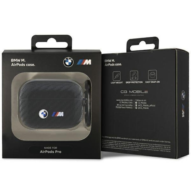 BMW BMW Airpods Pro Skal Carbon Double Metal Logo - Svart