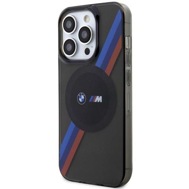 BMW BMW Mobilskal till iPhone 14 Pro Max Magsafe Tricolor Stripes - Grå
