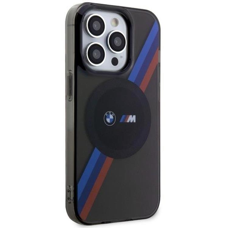 BMW BMW Mobilskal till iPhone 14 Pro Max Magsafe Tricolor Stripes - Grå