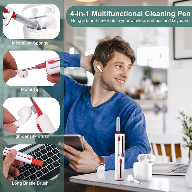 OEM Multifunction Airpods 1/2/3/Pro Cleaner Kit med Soft Brush - Röd