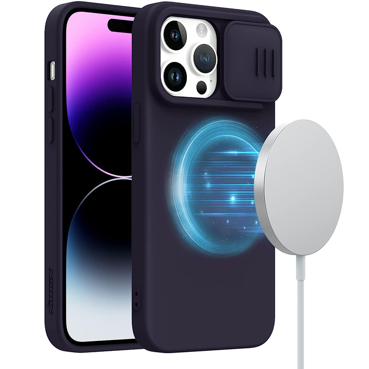 Nillkin Nillkin Mobilskal till iPhone 14 Plus Magsafe CamShield Silky - Mörklila