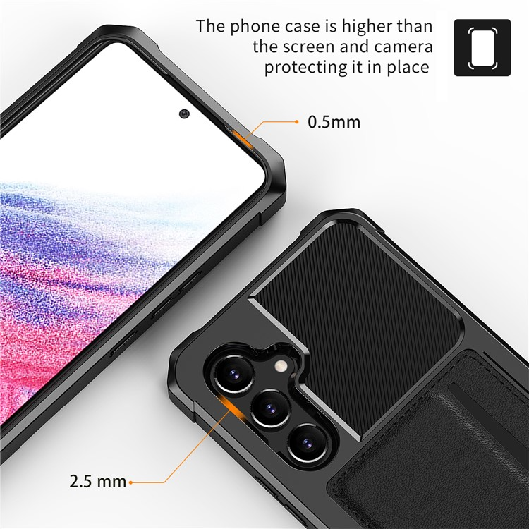 A-One Brand Galaxy A54 5G Mobilskal ZM02 Korthållare PU Läder - Svart