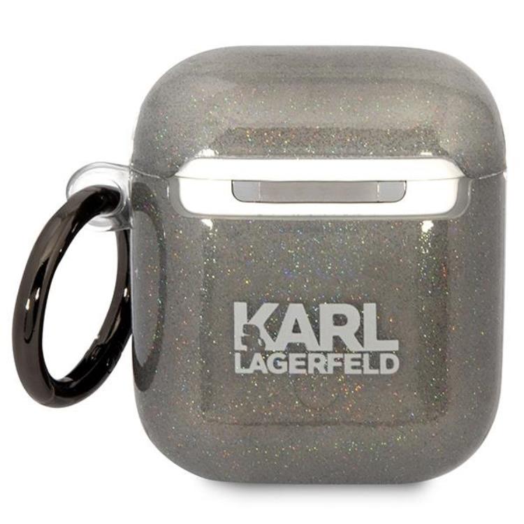 KARL LAGERFELD KARL LAGERFELD AirPods 1/2 Skal Gliter Karl&Choupette - Svart