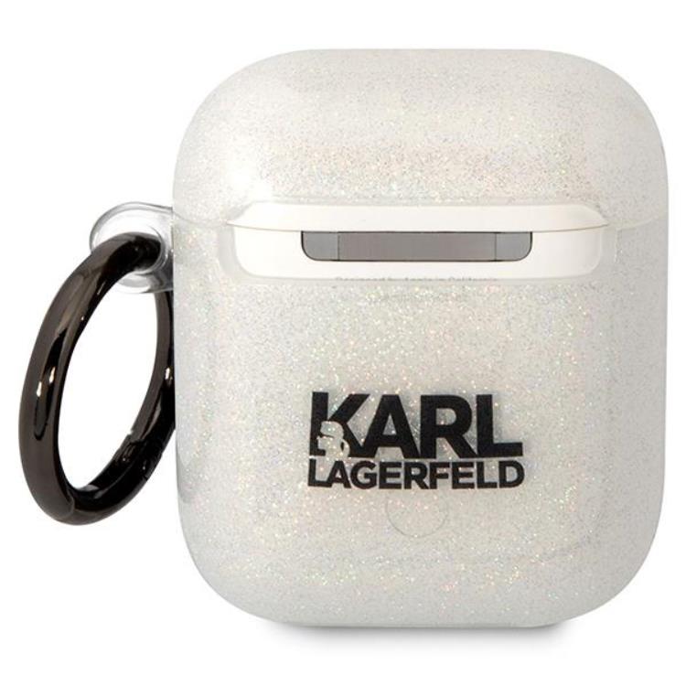 KARL LAGERFELD KARL LAGERFELD AirPods 1/2 Skal Gliter Karl&Choupette - Clear