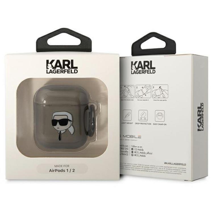 KARL LAGERFELD KARL LAGERFELD AirPods 1/2 Skal Karl`s Head - Svart