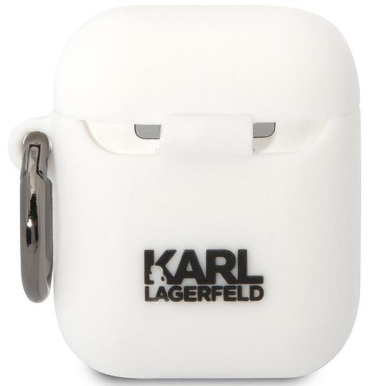 KARL LAGERFELD KARL LAGERFELD AirPods 1/2 Skal Silicone Karl & Choupette - Vit