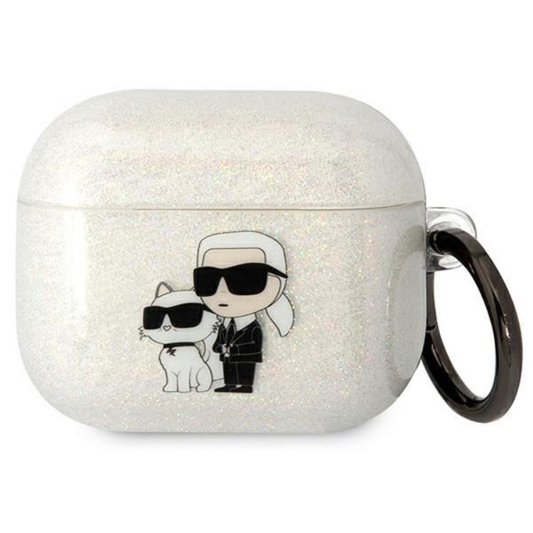 KARL LAGERFELD KARL LAGERFELD AirPods 3 Skal Gliter Karl&Choupette - Clear