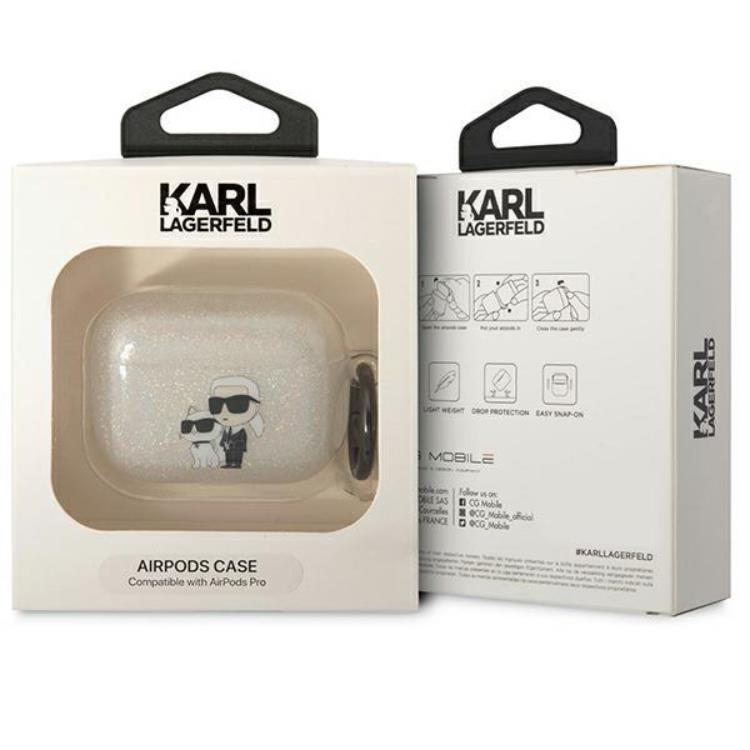KARL LAGERFELD KARL LAGERFELD AirPods Pro Skal Gliter Karl&Choupette - Clear