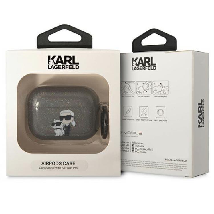 KARL LAGERFELD KARL LAGERFELD AirPods Pro Skal Gliter Karl&Choupette - Svart