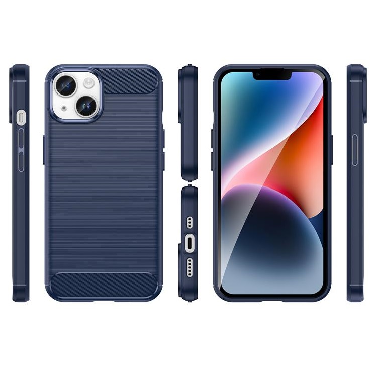 OEM Mobilskal till iPhone 15 Carbon Flexible - Blå
