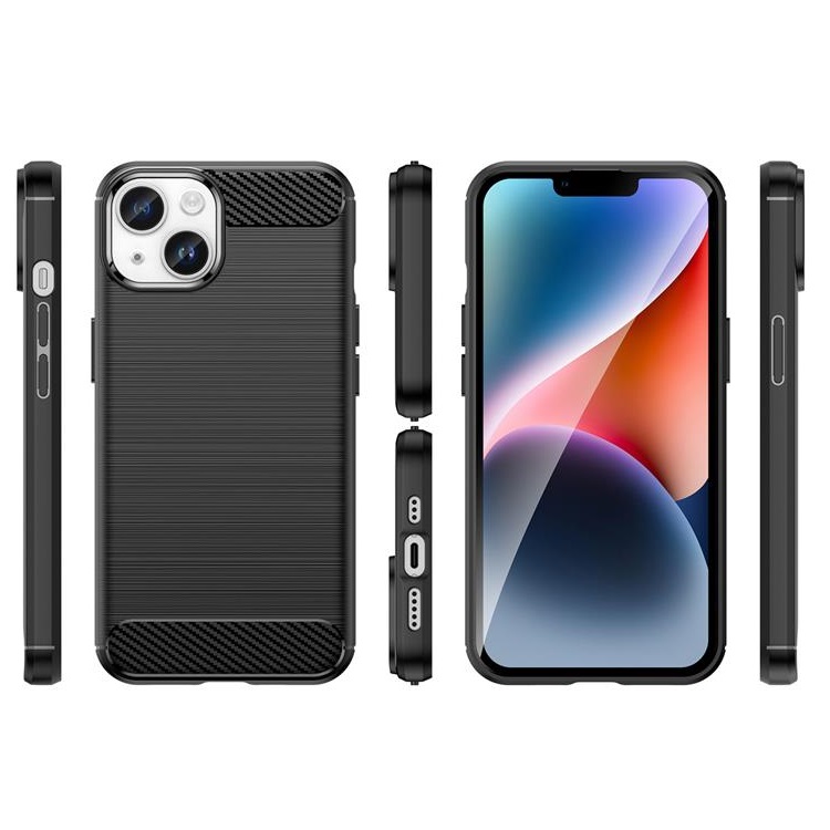 OEM Mobilskal till iPhone 15 Carbon Flexible - Svart