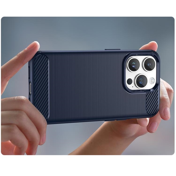 OEM Mobilskal till iPhone 15 Pro Max Carbon Flexible - Blå