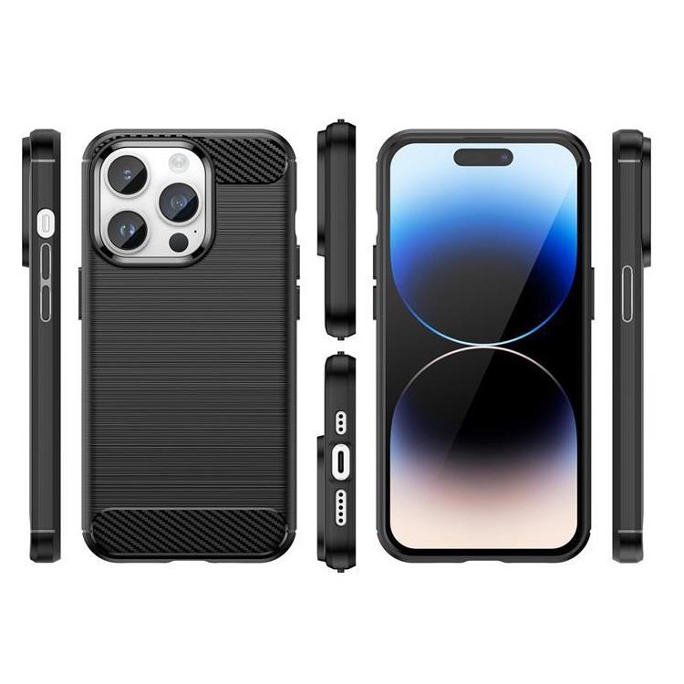 OEM Mobilskal till iPhone 15 Pro Max Carbon Flexible - Svart