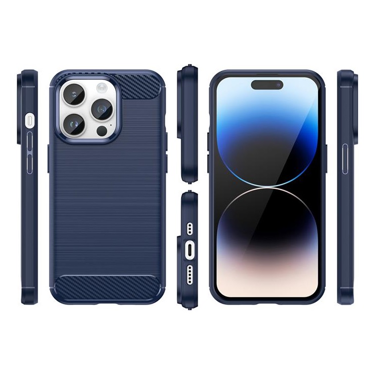 OEM Mobilskal till iPhone 15 Pro Carbon Flexible - Blå