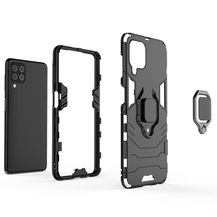 OEM Mobilskal till Galaxy A22 4G Ring Armor Kickstand - Blå