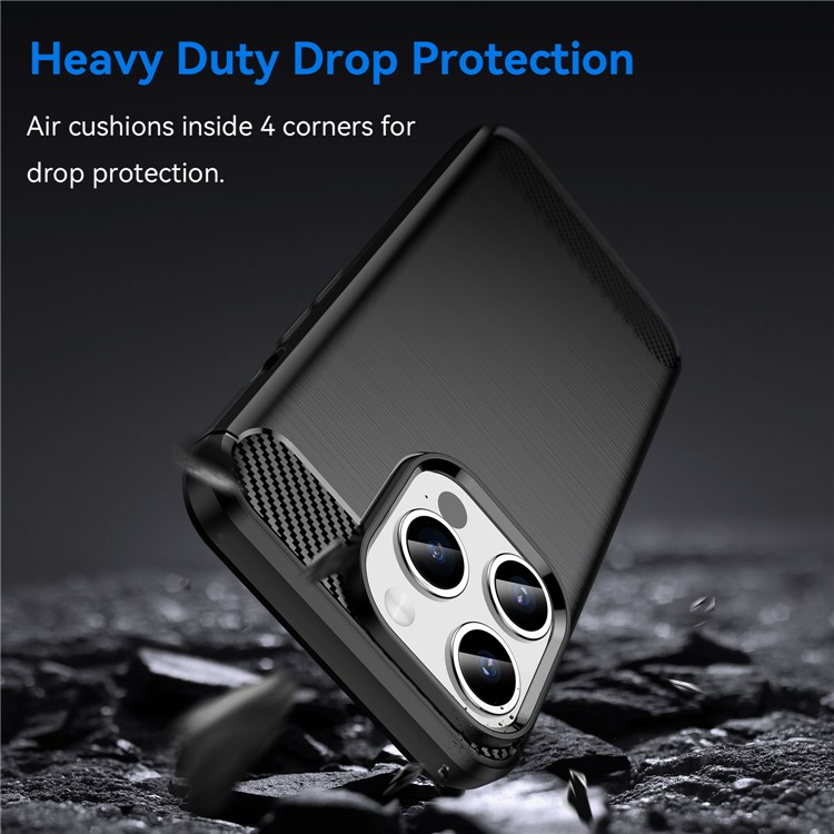 OEM Mobilskal till iPhone 15 Pro Max Carbon Fiber Brushed - Svart