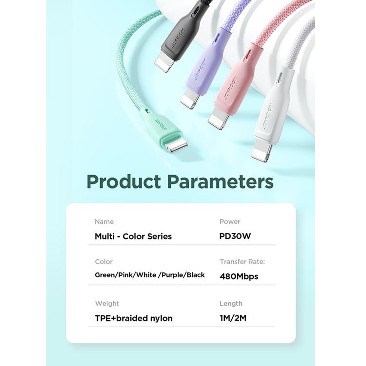 Joyroom Joyroom USB-C till Lightning kabel 1m PD 30W - Svart