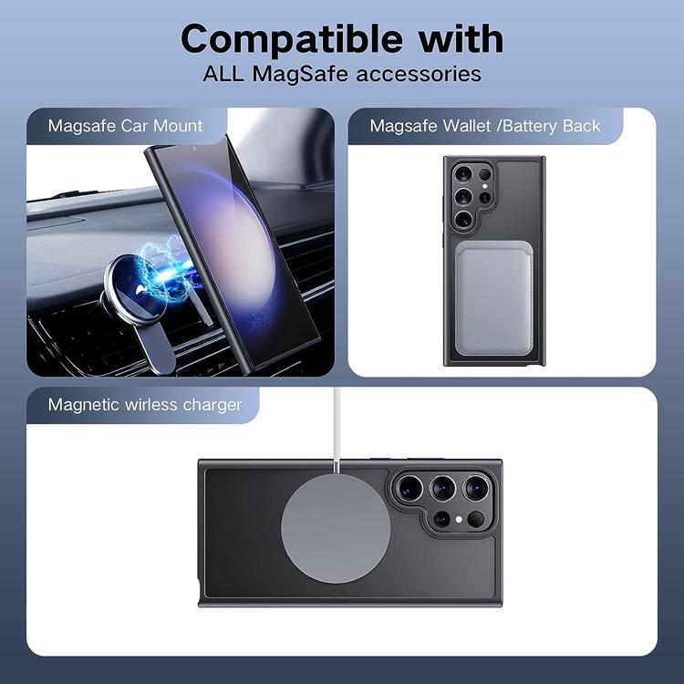 UTGATT BOOM Mobilskal till Galaxy S23 Ultra Magsafe Shockproof - Svart