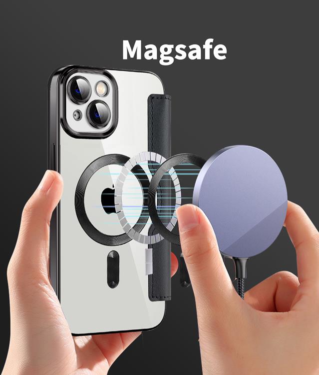 OEM iPhone 14 Plus Magsafe Plånboksfodral RFID Flip - Brun