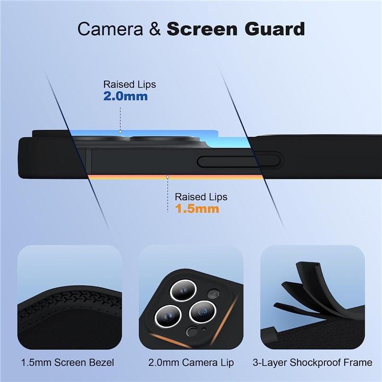 OEM Mobilskal till iPhone 15 Pro Max Magsafe Liquid Silikon - Svart