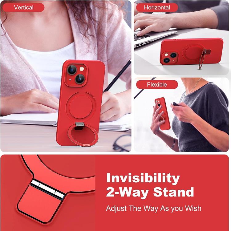 OEM Mobilskal till iPhone 15 Magsafe Liquid Silikon - Röd