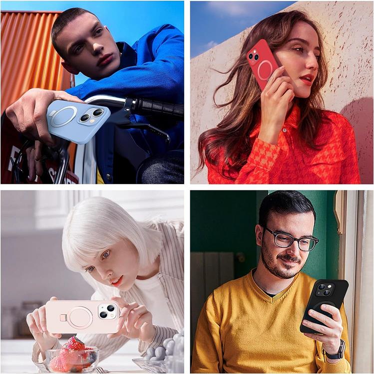 OEM Mobilskal till iPhone 15 Magsafe Liquid Silikon - Marinblå