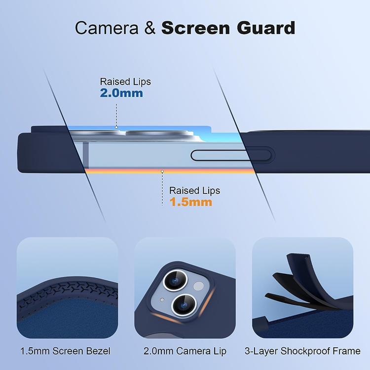 A-One Brand Mobilskal till iPhone 13 Magsafe Liquid Silikon - Marinblå