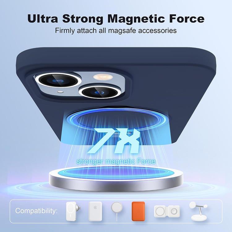 A-One Brand Mobilskal till iPhone 13 Magsafe Liquid Silikon - Marinblå