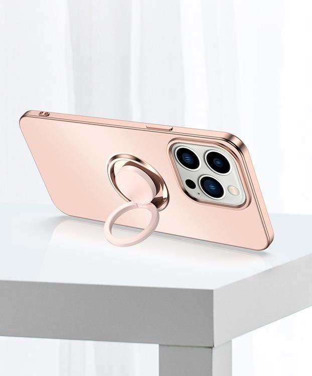 OEM Mobilskal till iPhone 14 Pro Ringhållare Electroplating Kickstand - Lila