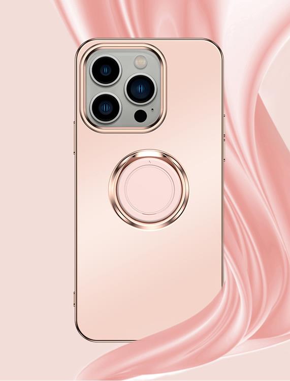 OEM Mobilskal till iPhone 14 Pro Ringhållare Electroplating Kickstand - Lila