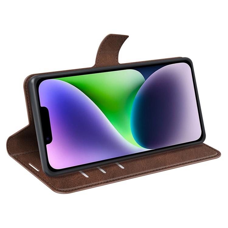 A-One Brand iPhone 15 Plus Plånboksfodral Calf Flip Folio - Brun