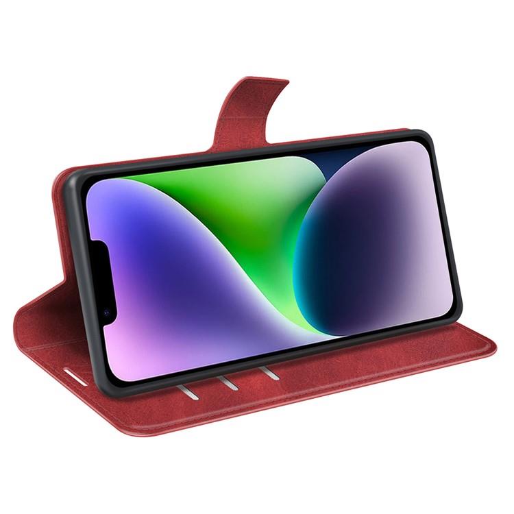 OEM iPhone 15 Plus Plånboksfodral Calf Flip Folio - Röd