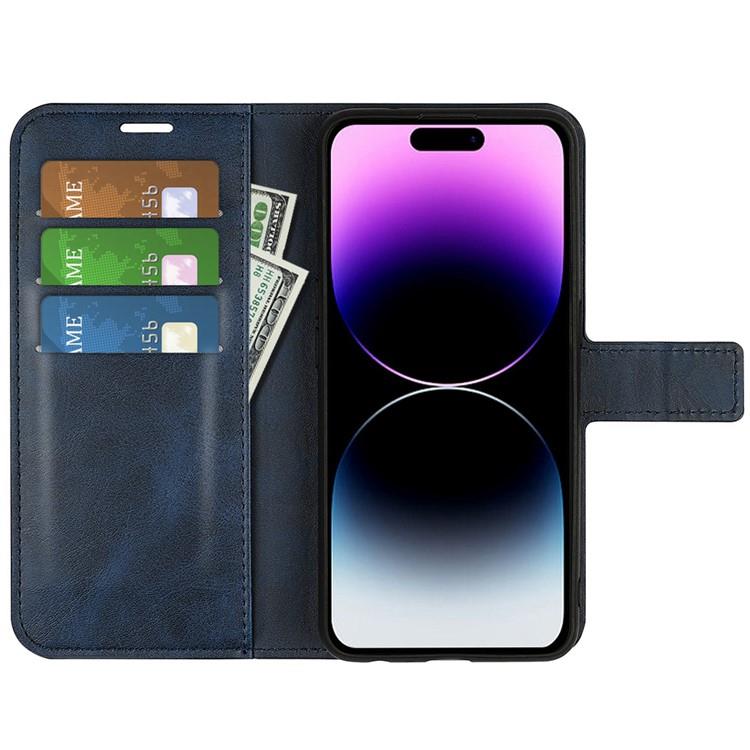 OEM iPhone 15 Pro Max Plånboksfodral Calf Flip Folio - Blå