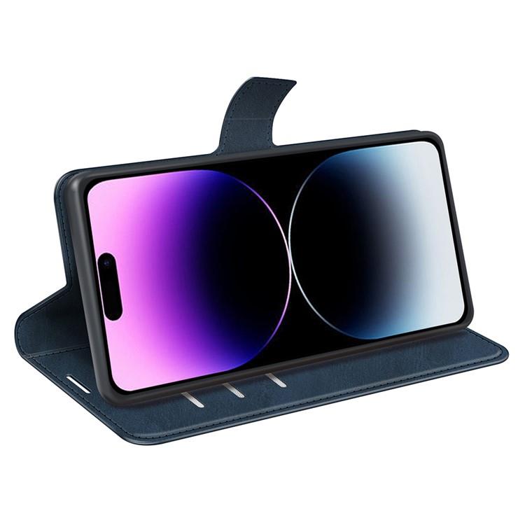 OEM iPhone 15 Pro Max Plånboksfodral Calf Flip Folio - Blå