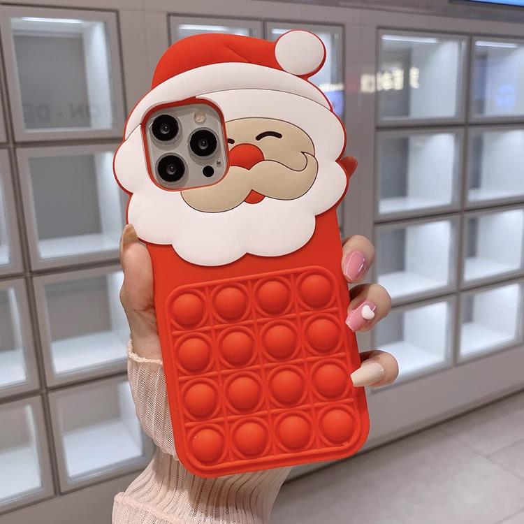 OEM Mobilskal till iPhone 11 Pro Max Silikon Santa Claus Pop It - Röd
