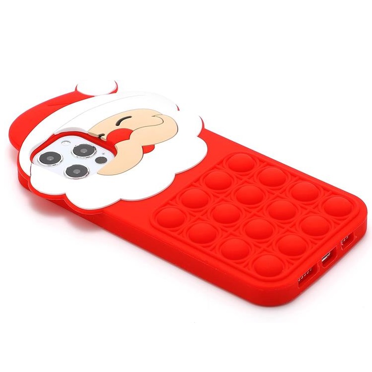 OEM Mobilskal till iPhone 13 Pro Max Silikon Santa Claus Pop It - Röd