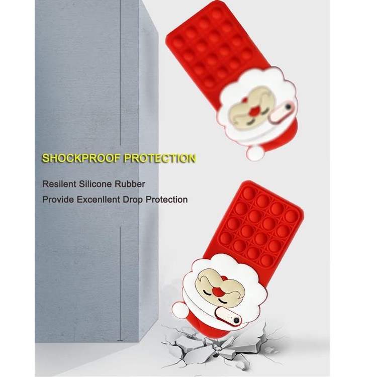 OEM Mobilskal till iPhone X/XS Silikon Santa Claus Pop It - Röd