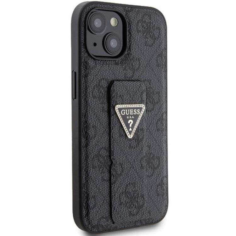 Guess Guess Mobilskal till iPhone 15 Grip Stand Triangle Strass - Svart
