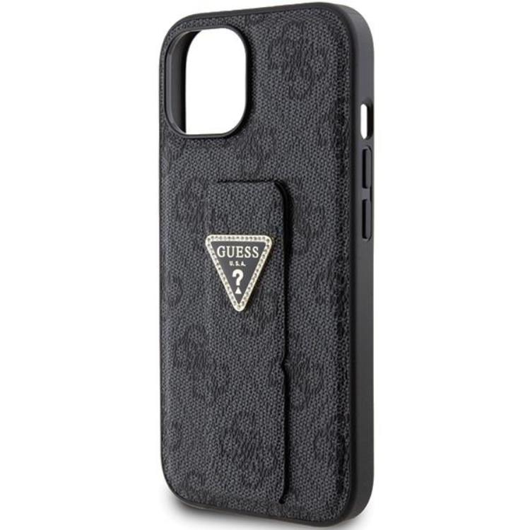 Guess Guess Mobilskal till iPhone 15 Grip Stand Triangle Strass - Svart