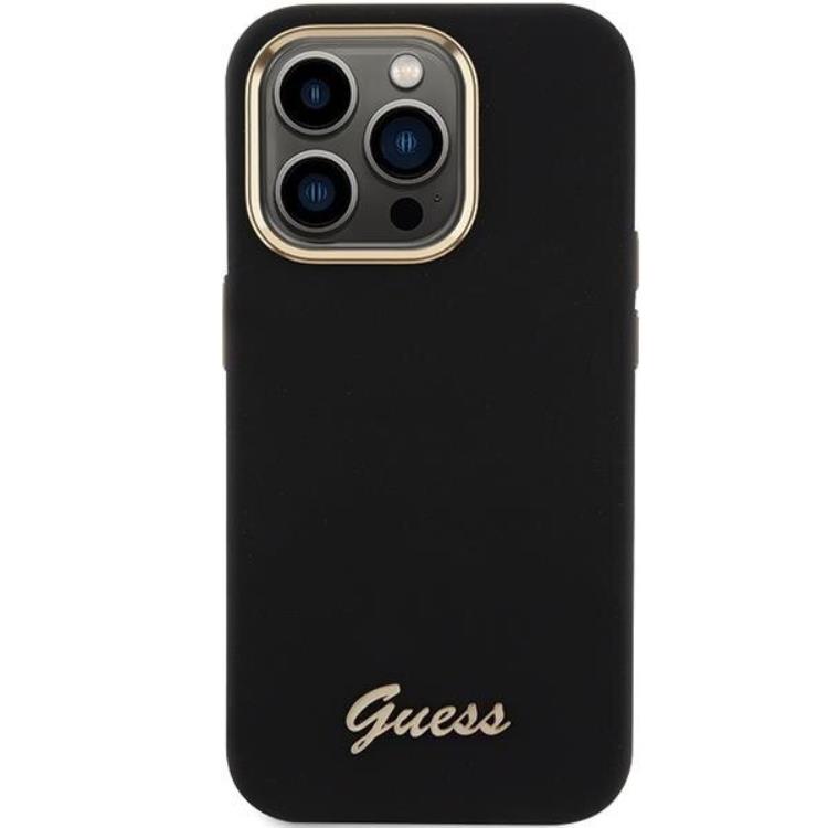 Guess Guess Mobilskal till iPhone 15 Pro Max Silikon Script Metal Logo
