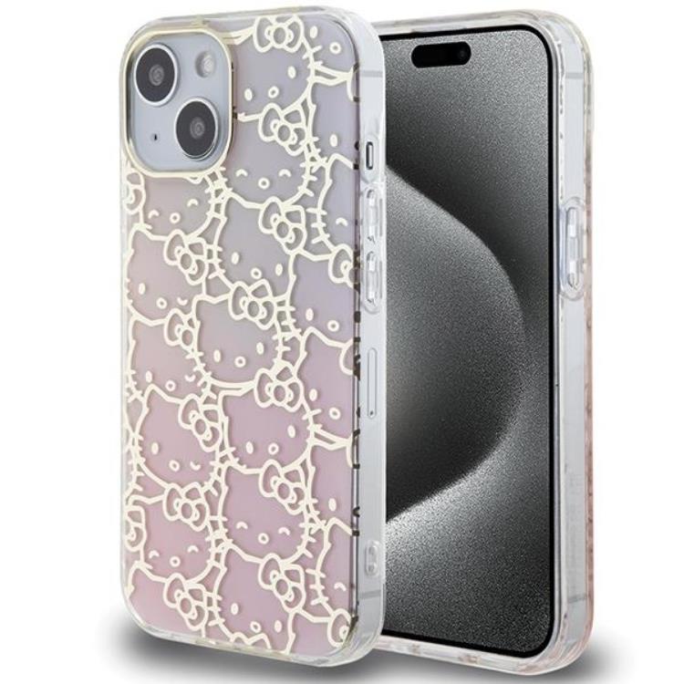 Hello Kitty Hello Kitty Mobilskal till iPhone 15 IML Gradient Electrop Crowded